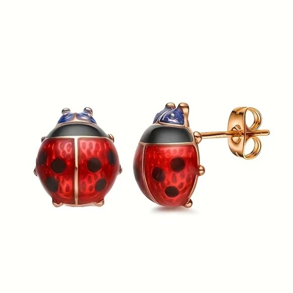 Ladybug Stud Earrings - Picture 5 of 5